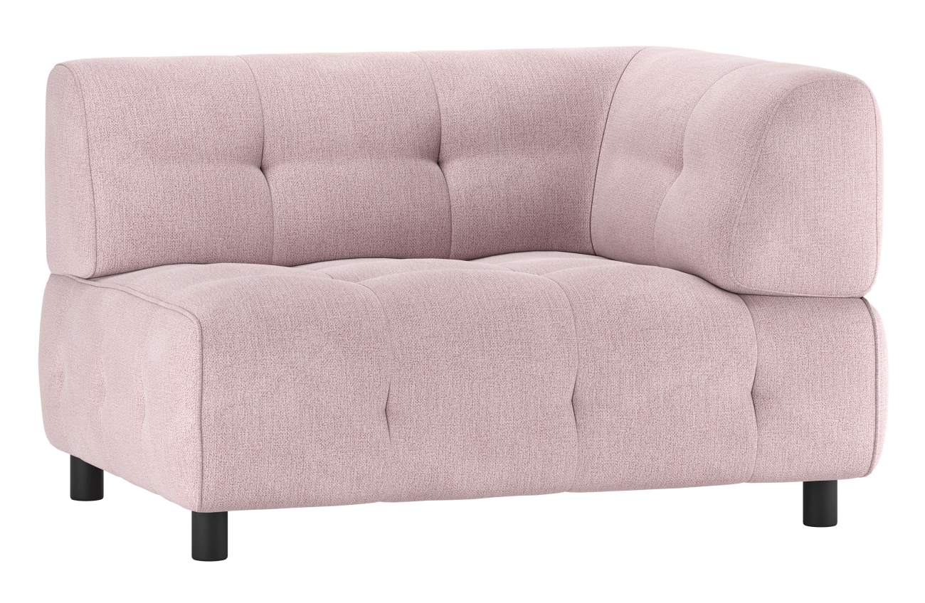 Modulsofa Louis aus Flachgewebe Rechts, Rosa