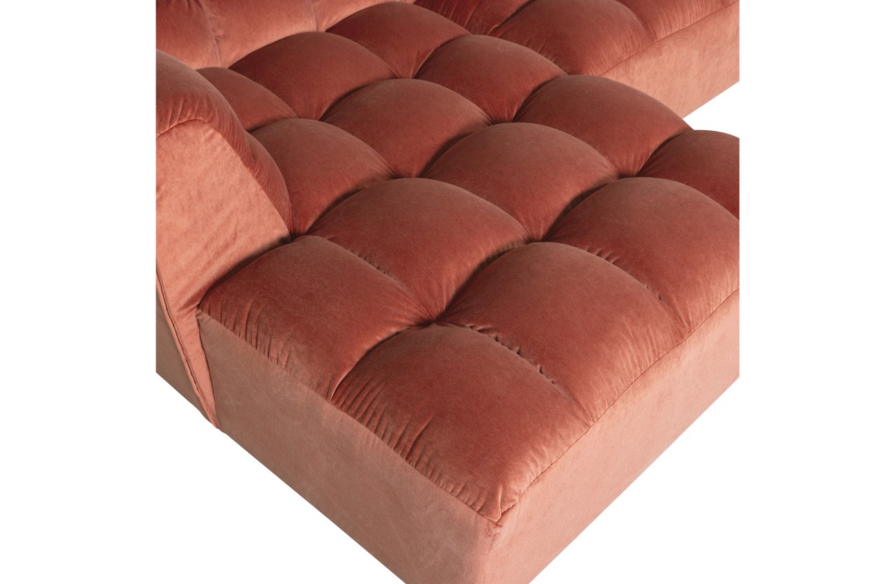 Ecksofa Allure aus Samt Links, Blush