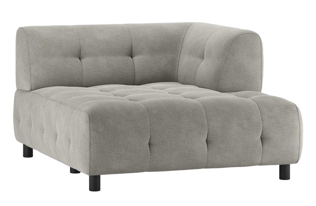 Modulsofa Louis Chaiselongue aus Chenille Rechts, Grau