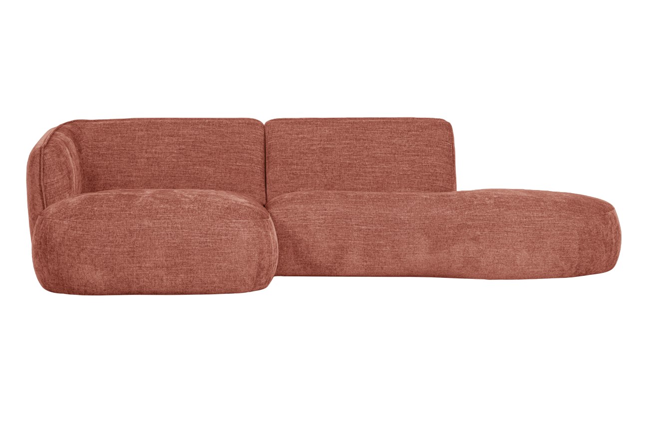 Ecksofa Polly aus Webstoff Links, Rosa