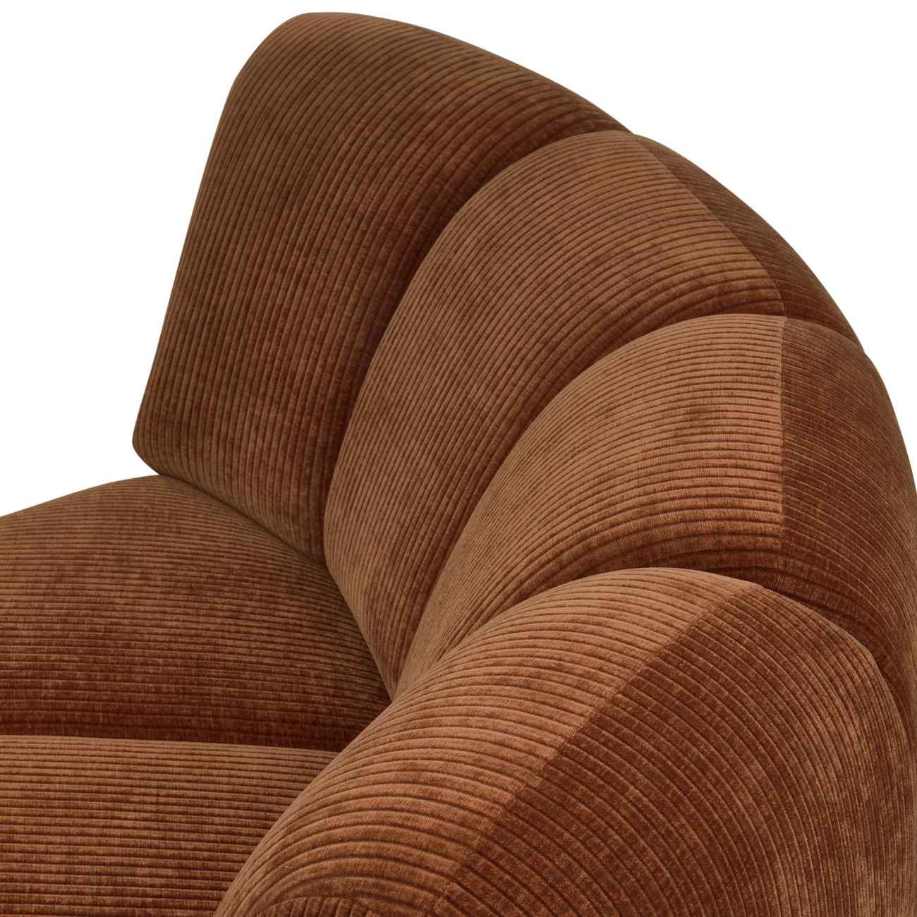 Modulsofa Mojo Flachcord Eck-Element, Rostbraun