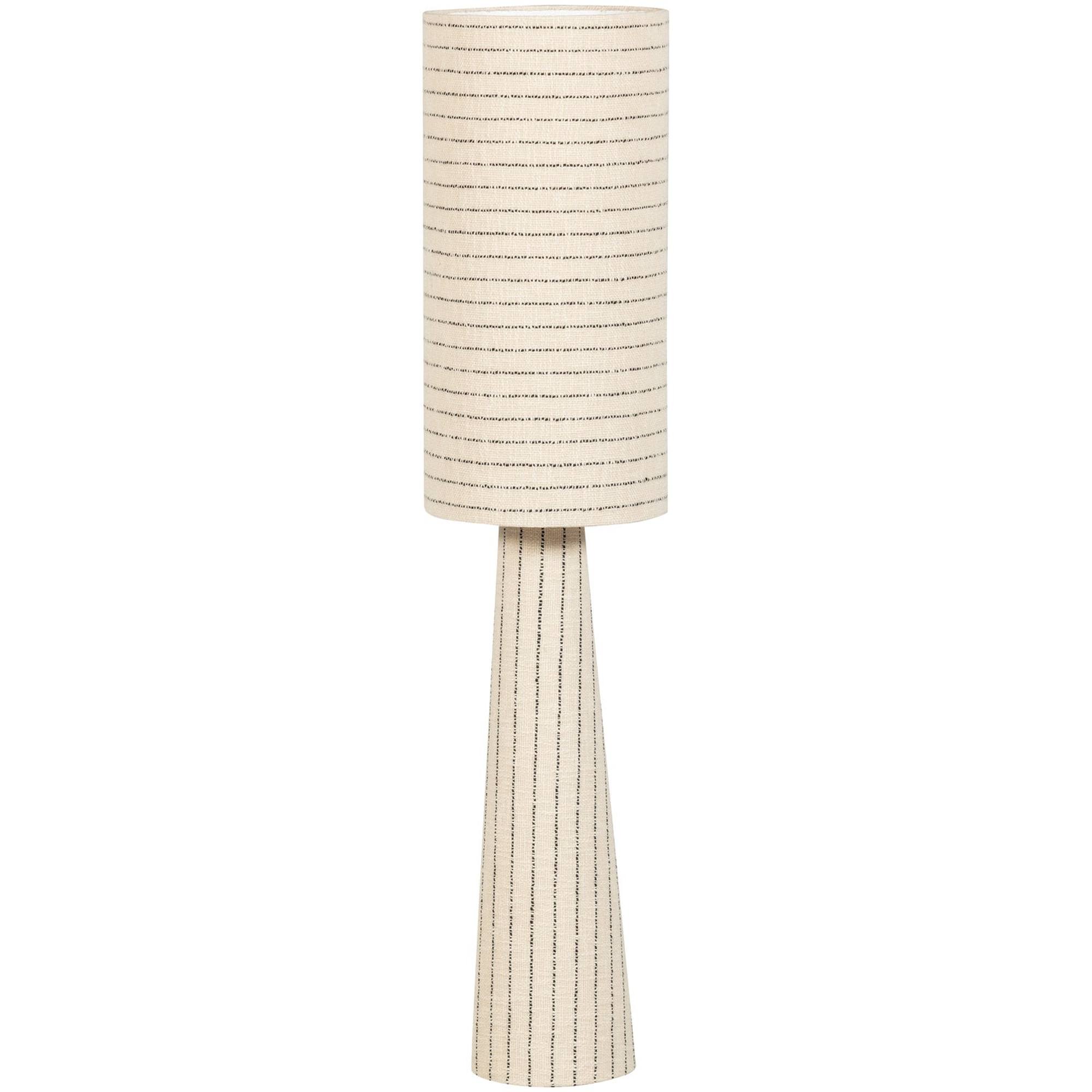 Loft Stehlampe aus Bouclé in Natur - 130 x Ø30 cm, moderne Lampe mit Streifendesign