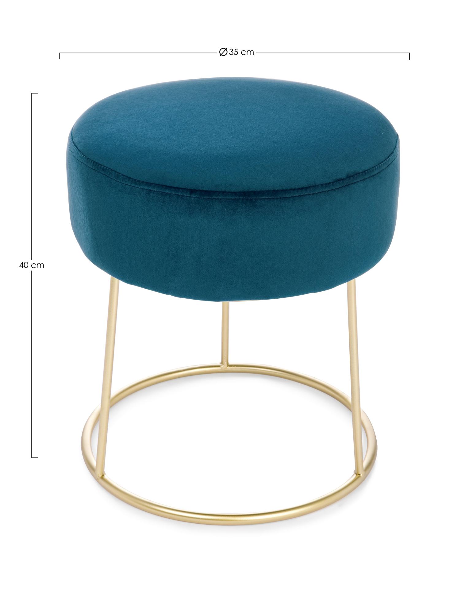 Hocker Clarissa in Samt-Optik, Blau