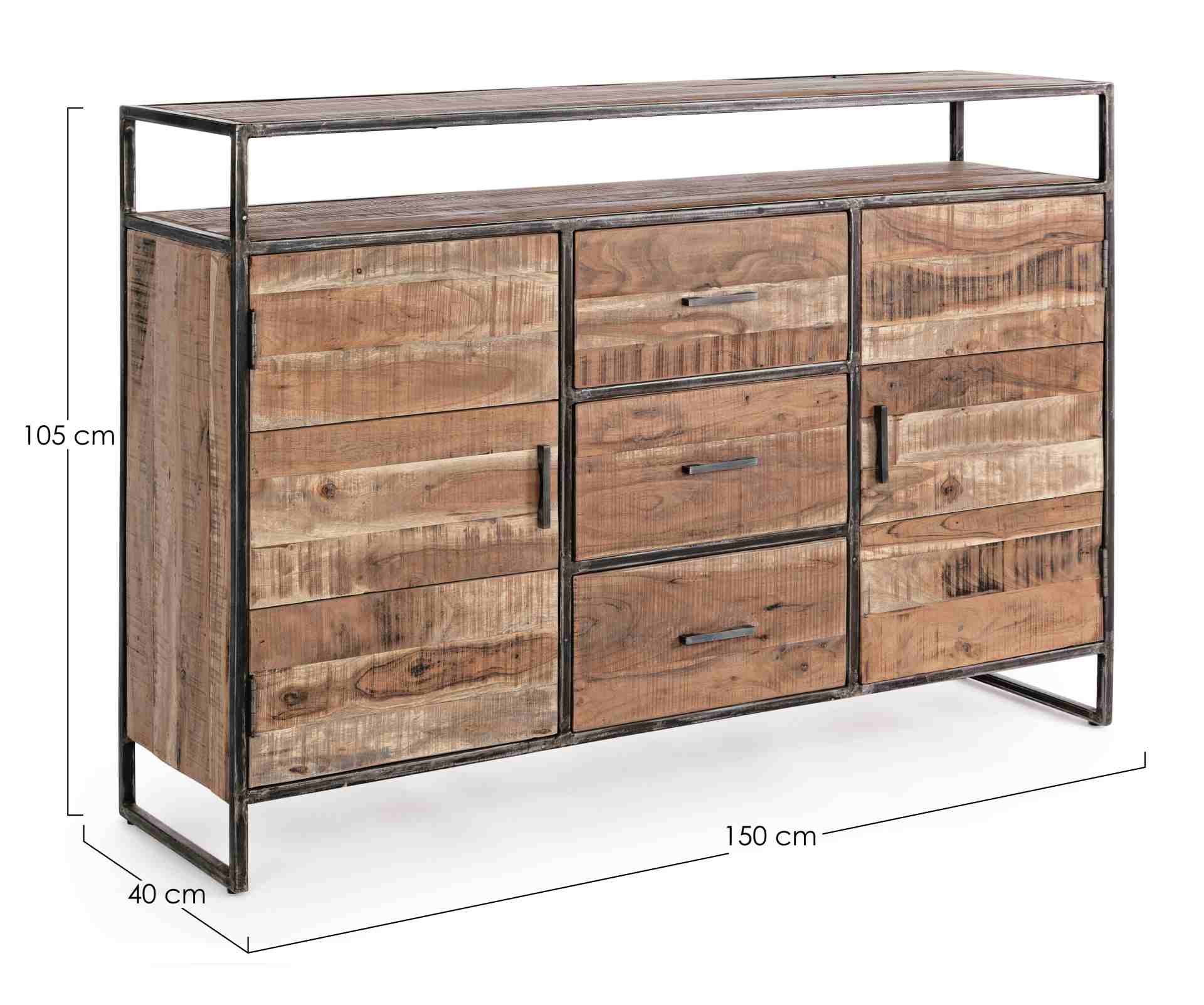 Sideboard Elmer aus Akazienholz, 150 cm