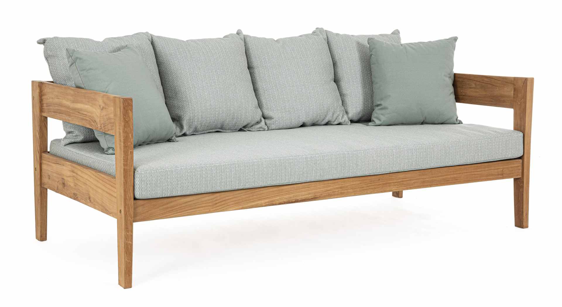 Gartensofa Kobo aus Teakholz, Aqua