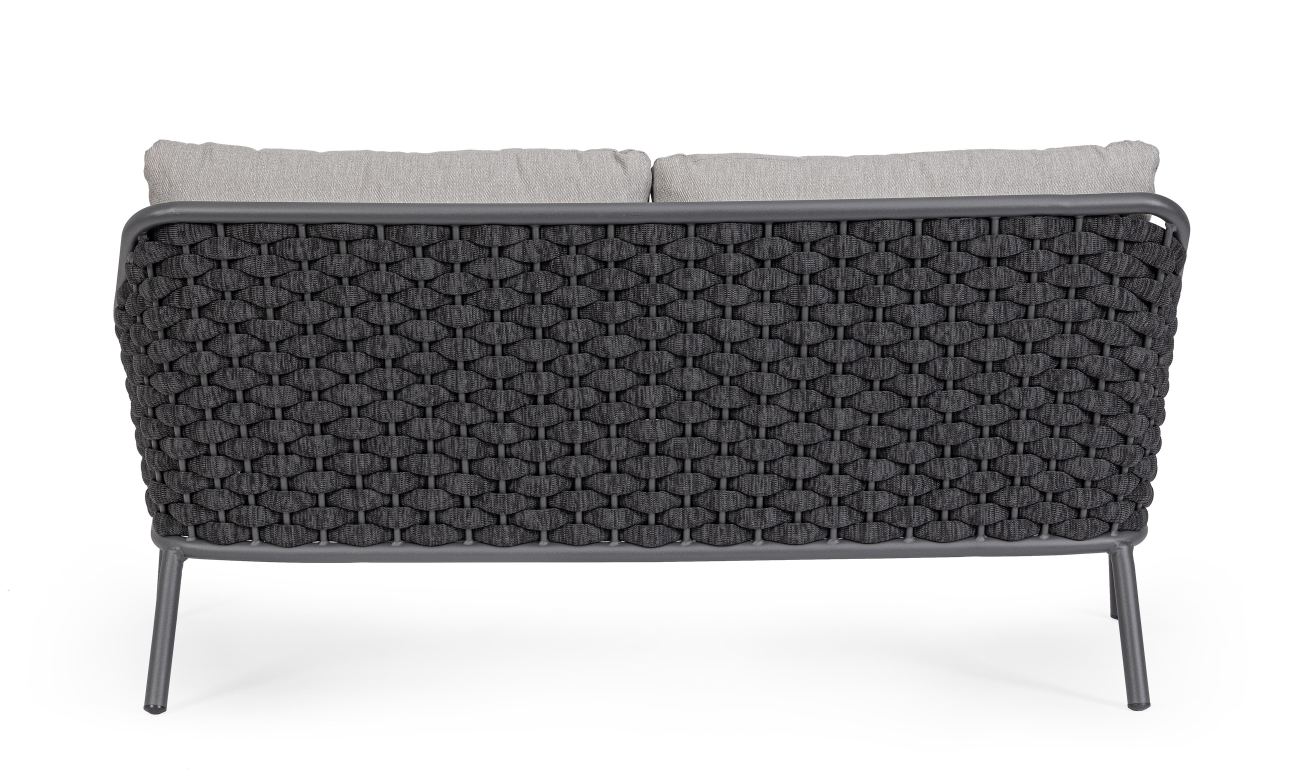 Gartensofa Everly aus Aluminium, Anthrazit