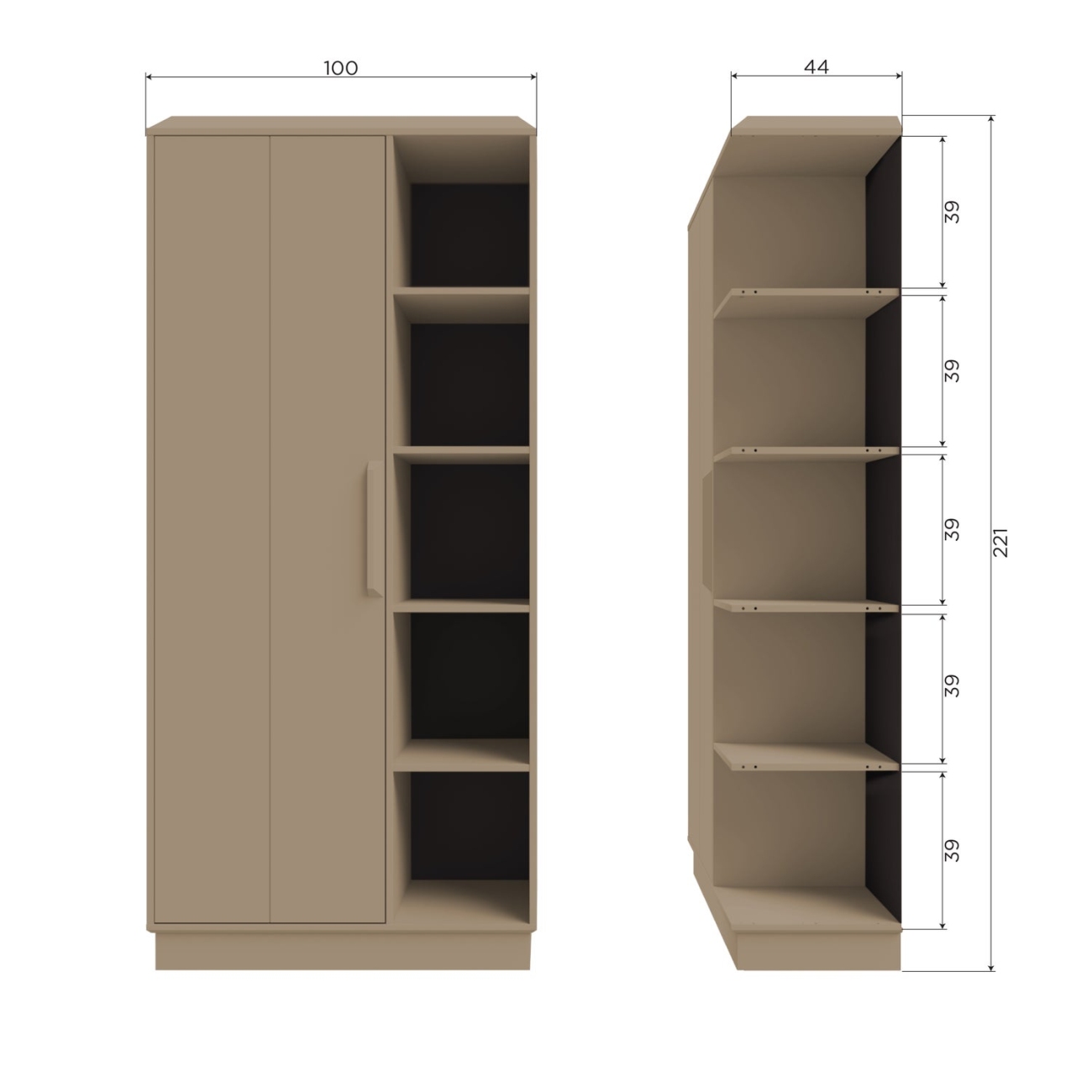 Schrank Lowen aus Kiefernholz, Mud