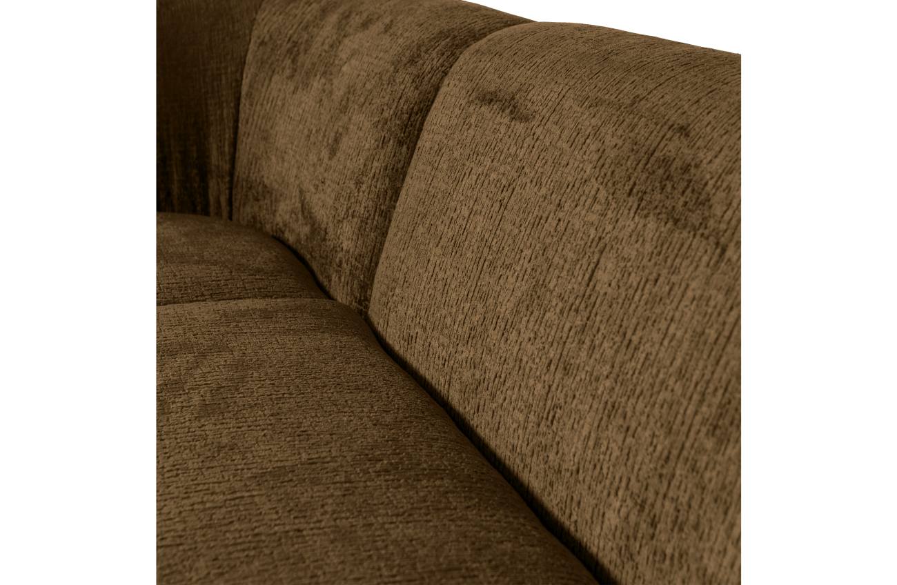 Ecksofa Sloping aus Struktursamt Links, Brass