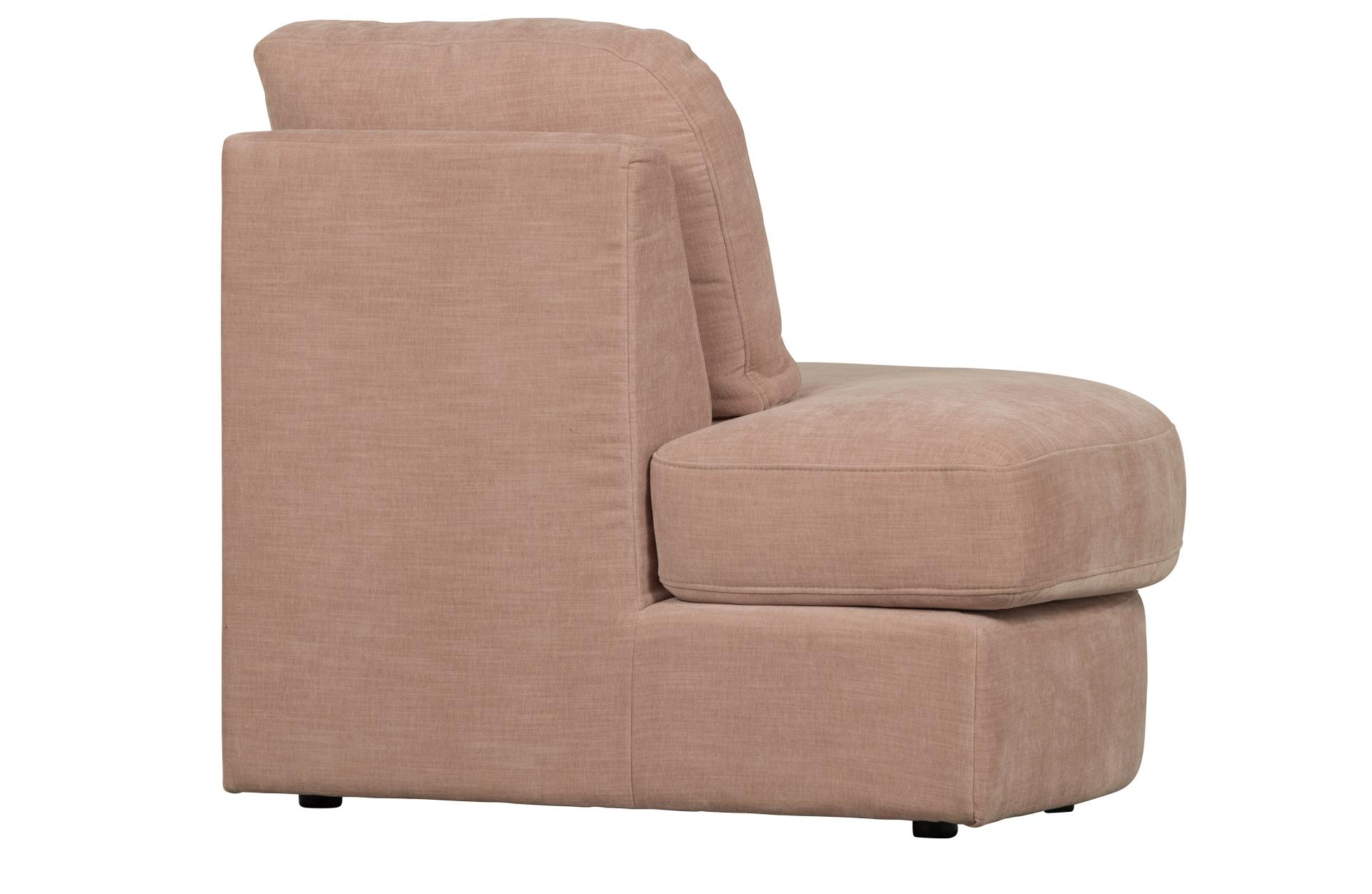 Modulsofa Family 1-Seat Eck-Element Rund Links, Rosa