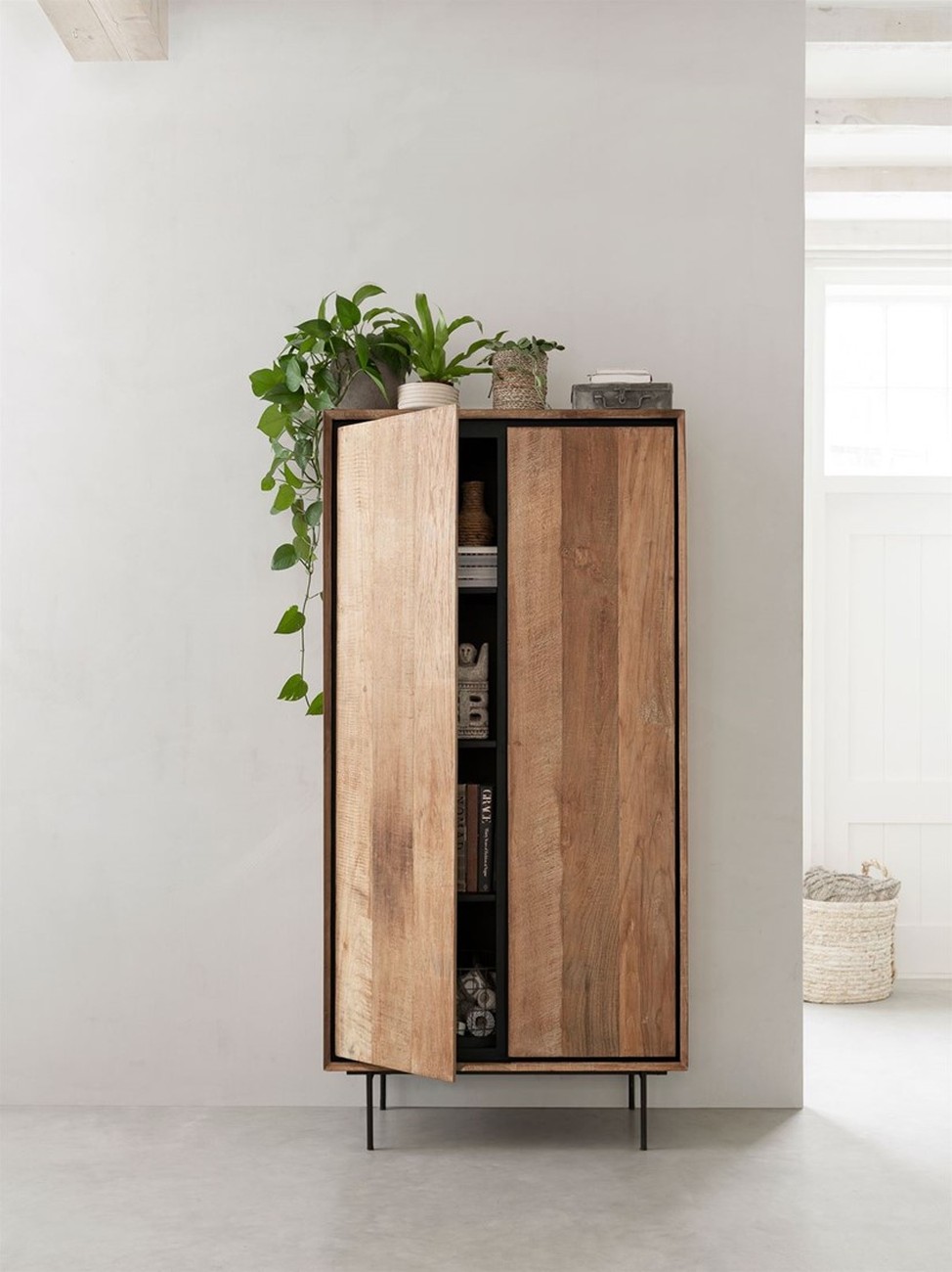 Schrank Metropole aus recyceltem Teakholz, 90 cm