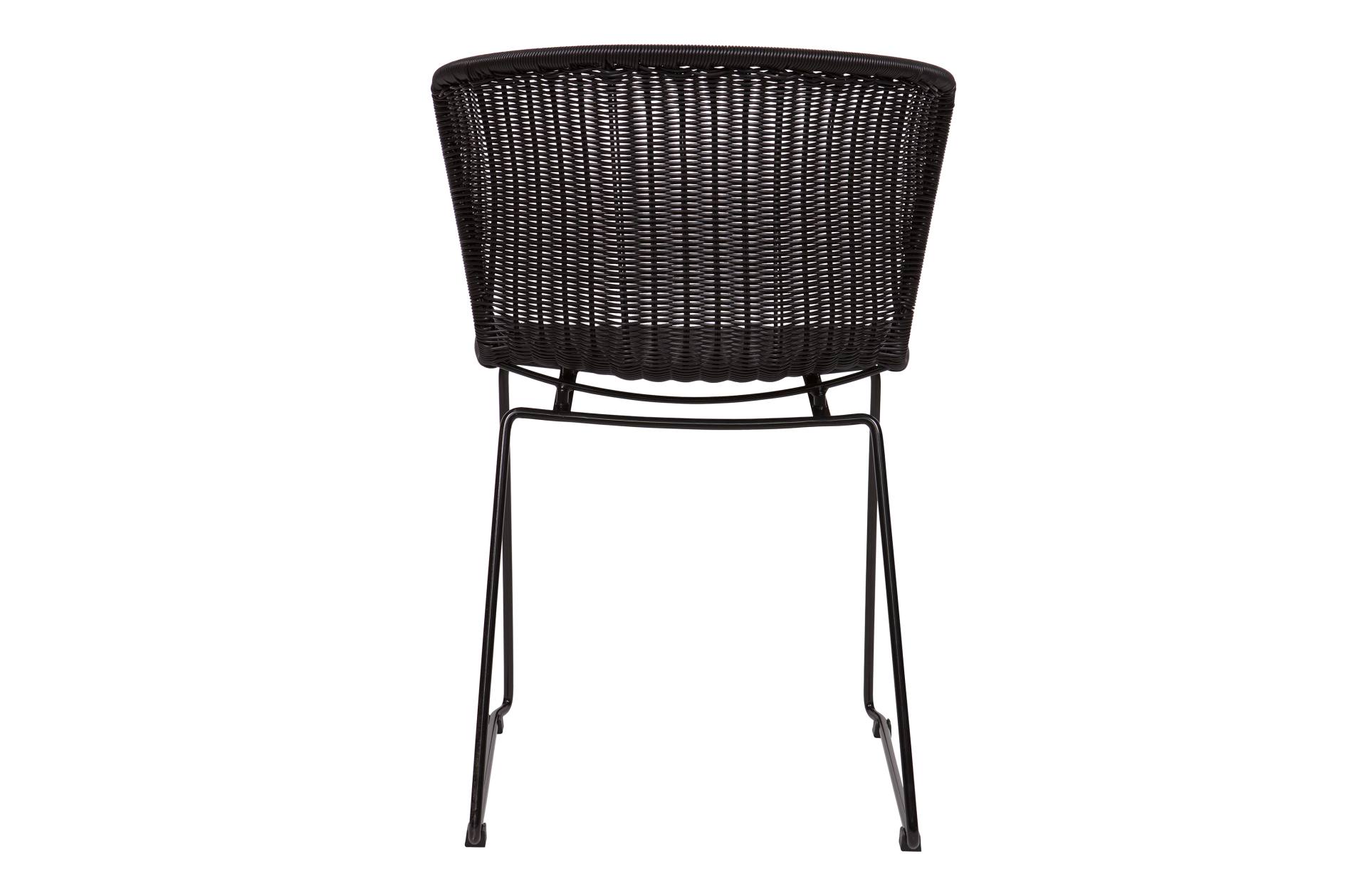 Gartenstuhl Wings aus Rattan, 2er-Set, Schwarz