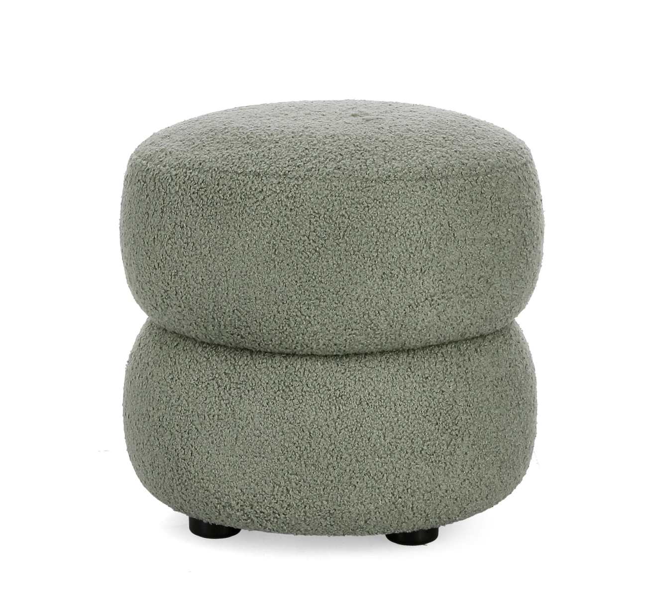 Hocker Gabby aus Boucle-Stoff, Grün