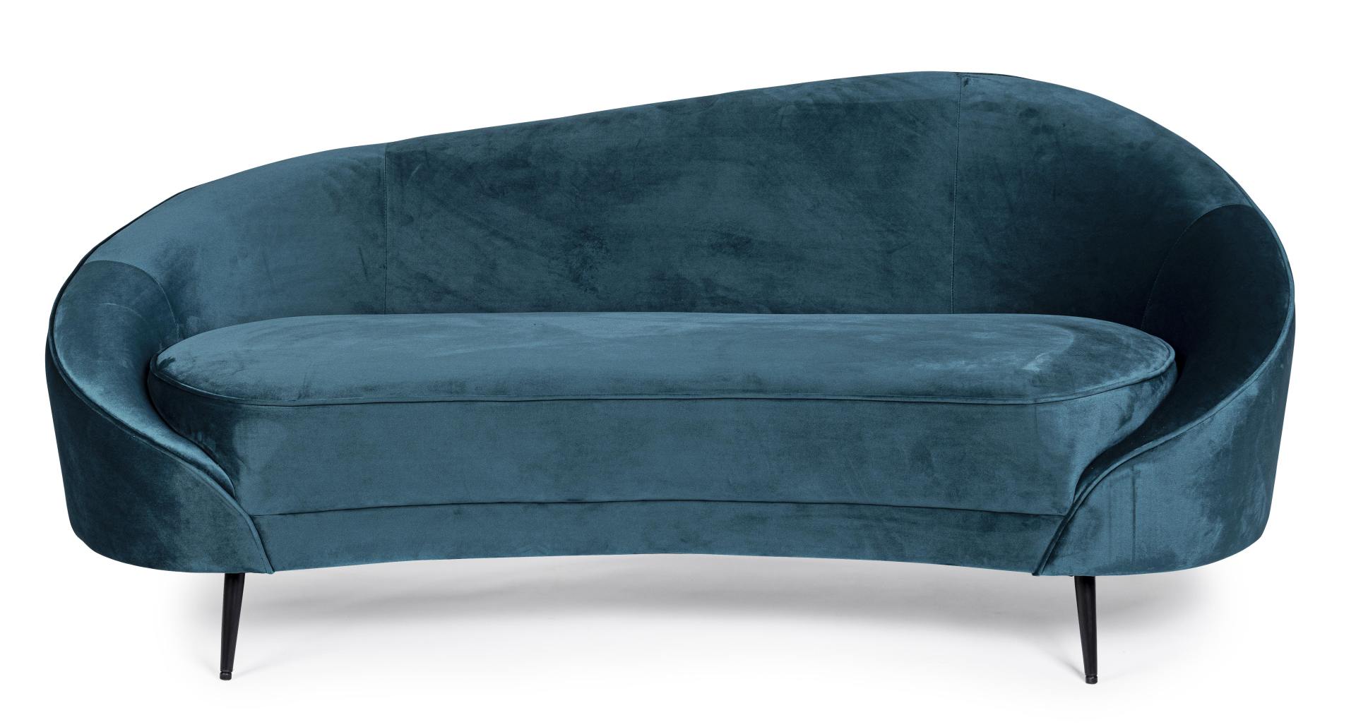 2-Sitzer Sofa Seraphin in Samt-Optik, Blau