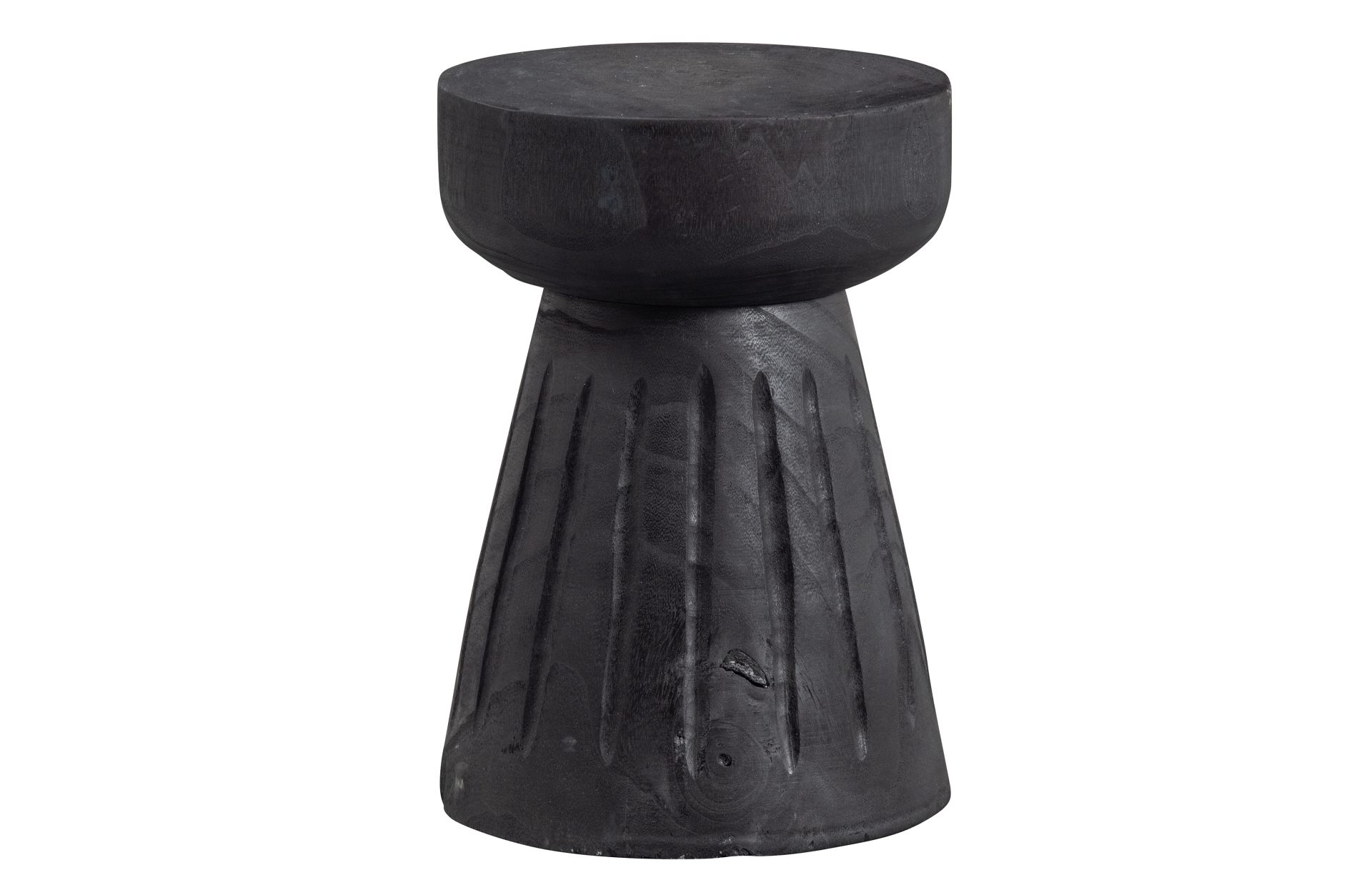 Hocker Borre aus Paulowniaholz, Schwarz Hocker Borre aus Paulowniaholz, Schwarz