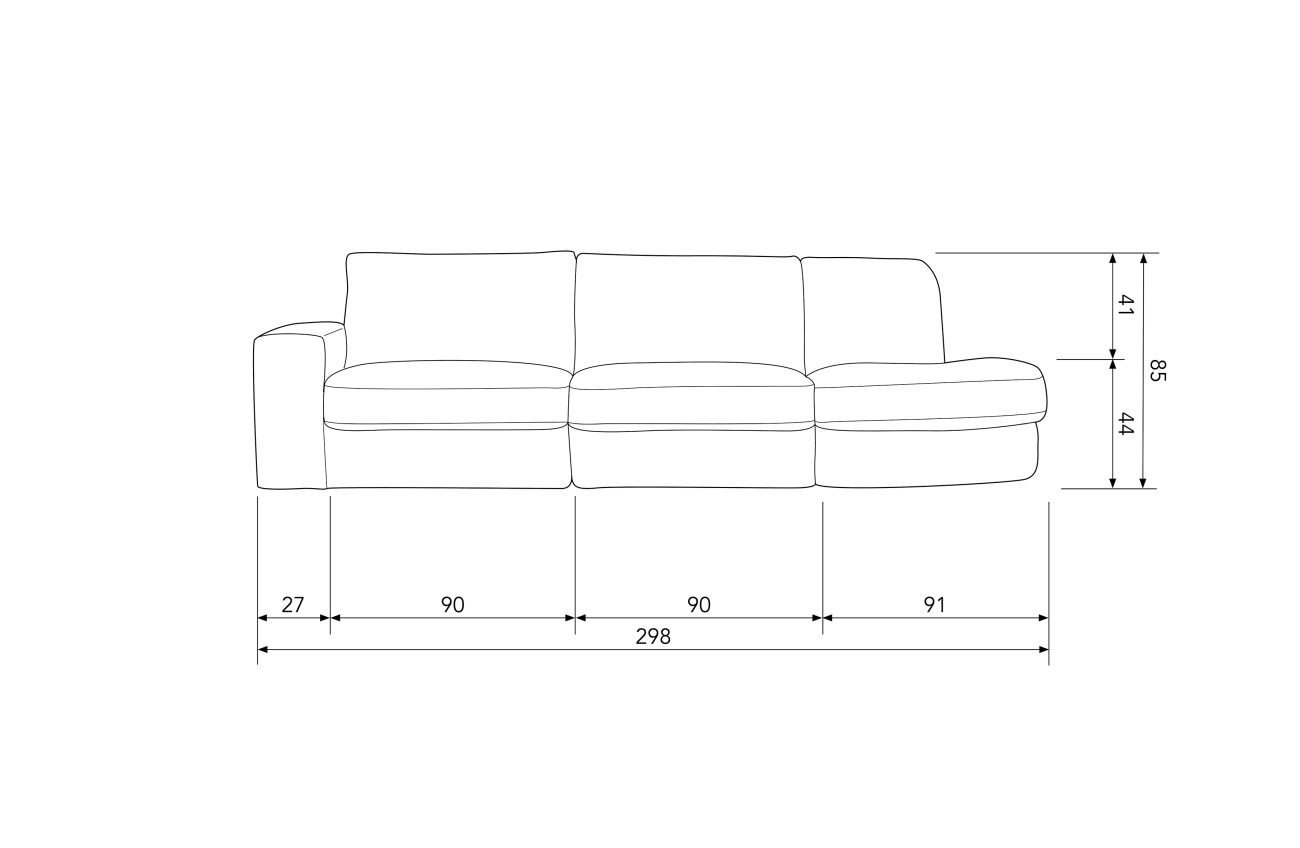 Sofa Family aus Webstoff Rechts, Anthrazit