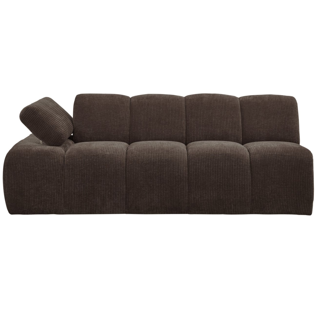 Modulsofa Mojo Flachcord 2er Arm-Links, Braun