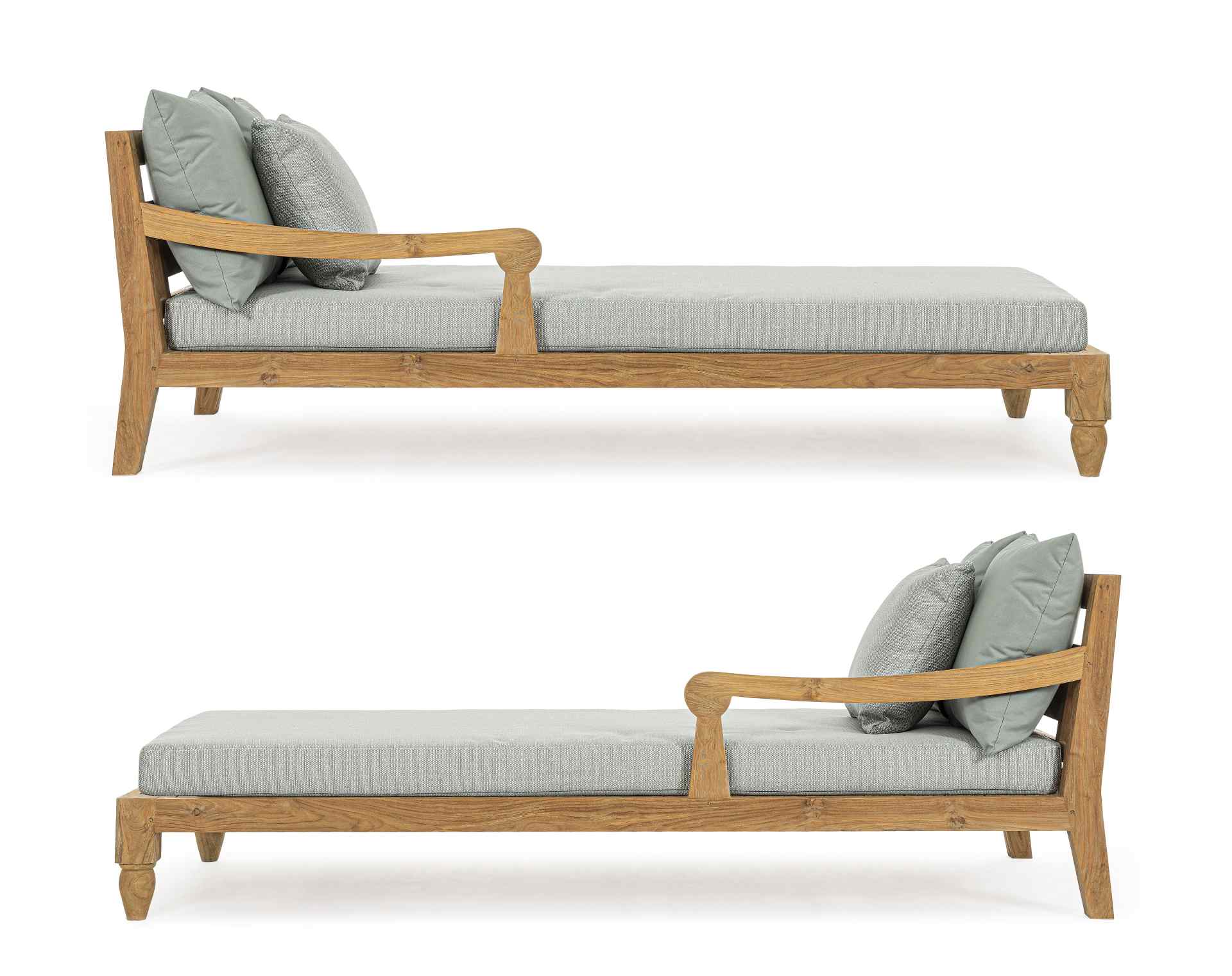 Daybed Bali aus Teakholz, Aqua