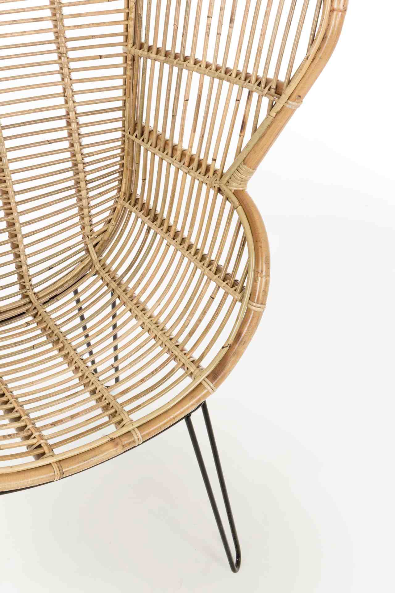 Sessel Estefan aus Rattan, Natur