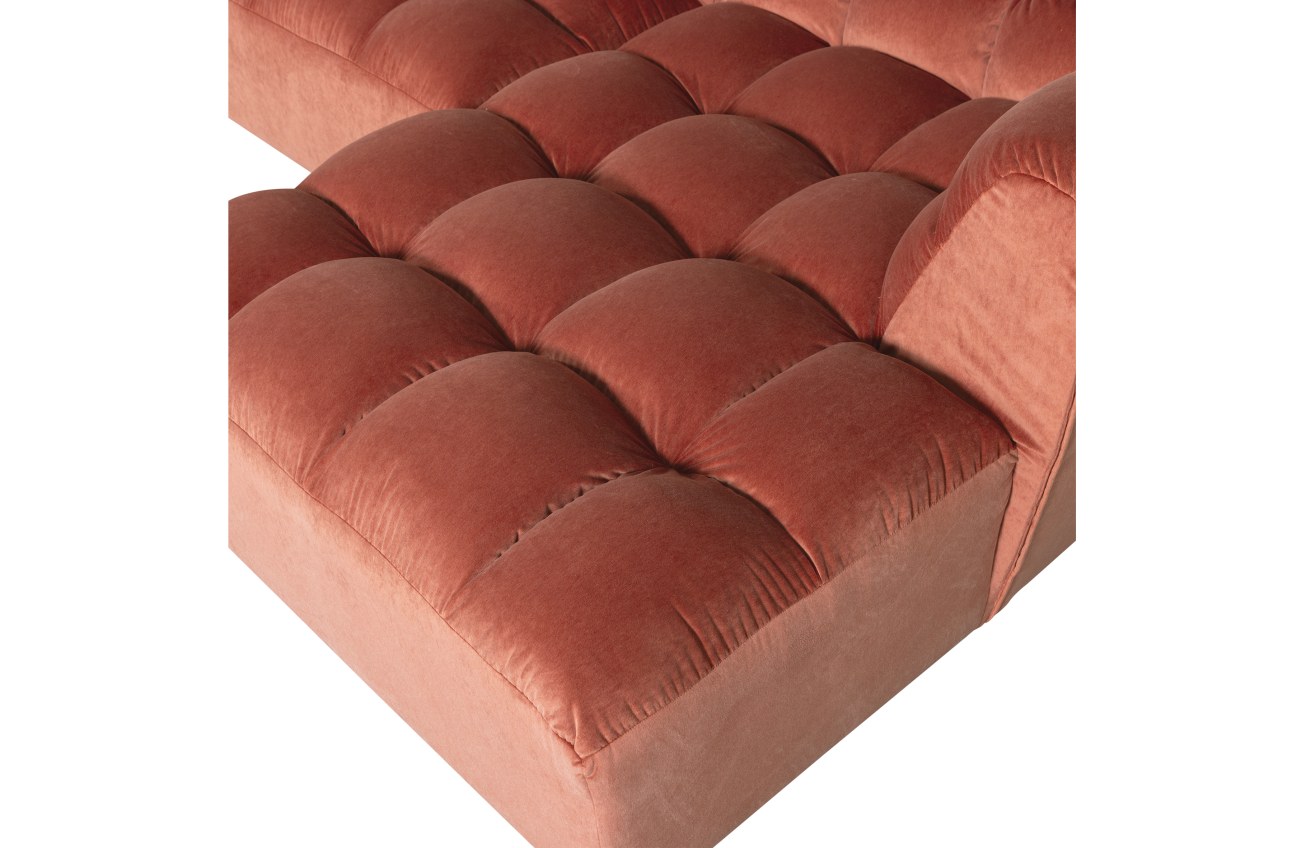 Ecksofa Allure aus Samt Rechts, Blush