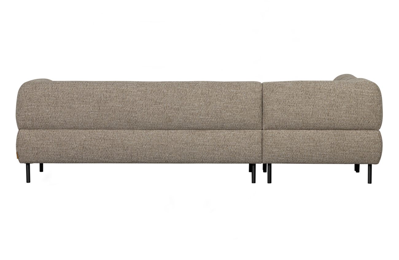 Ecksofa Lloyd aus grobmaschigen Stoff Links, Braun