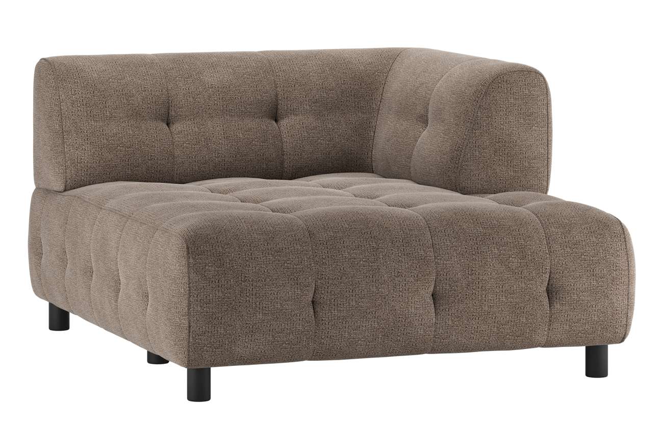 Modulsofa Louis Chaiselongue aus Chenille Rechts, Braun