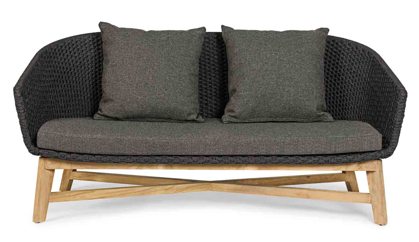 2 Sitzer Sofa Coachella mit Kissen, Anthrazit