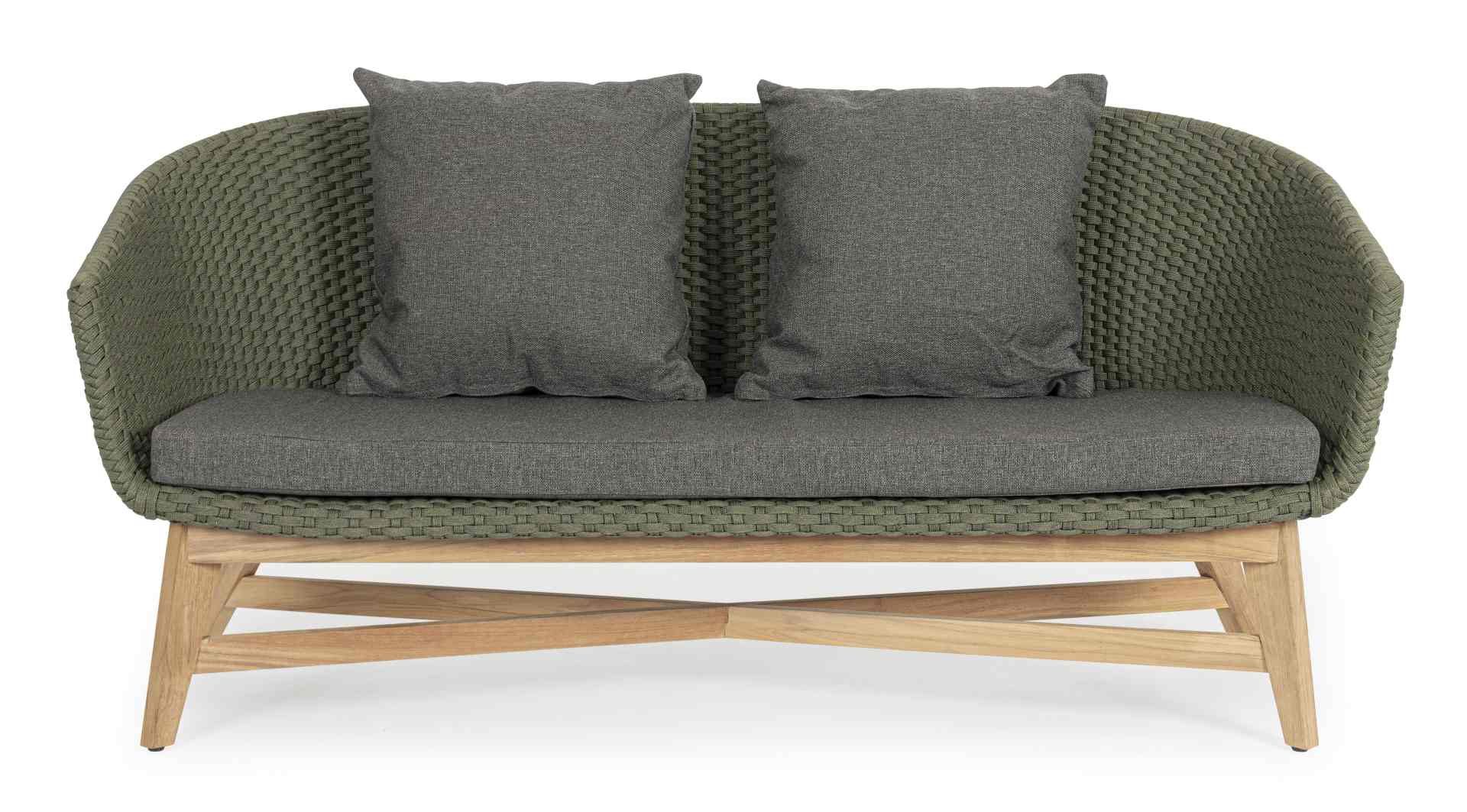 2 Sitzer Sofa Coachella mit Kissen, Grün