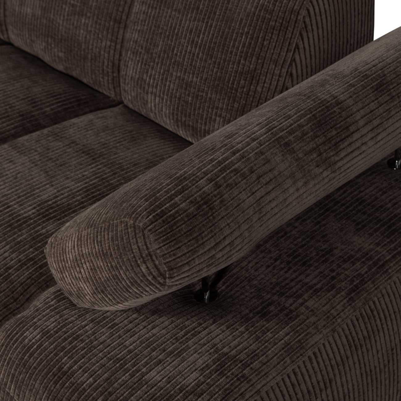 Modulsofa Mojo Flachcord 1,5er Arm-Rechts, Braun