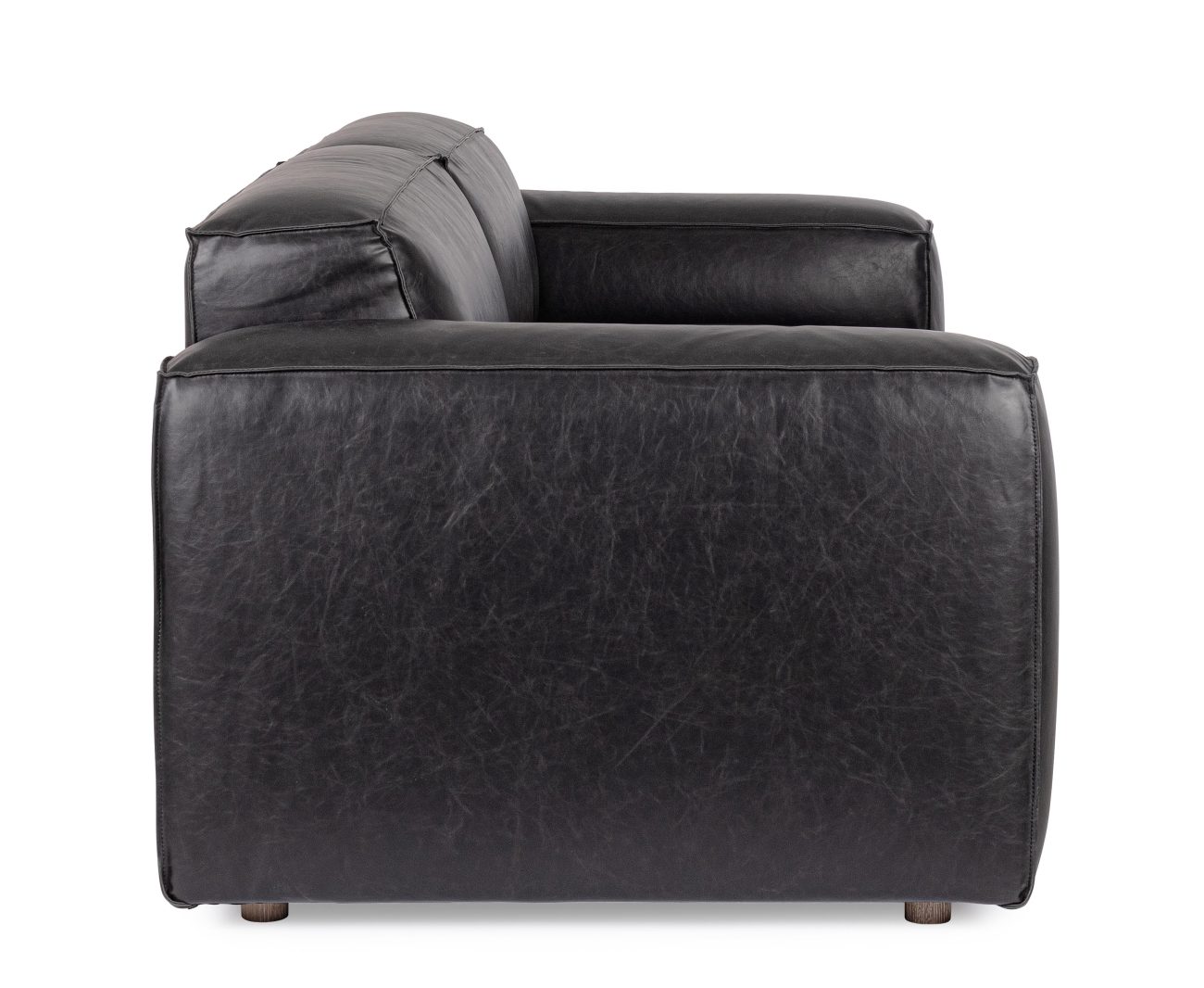 Sofa Joseph aus Kunstleder, Schwarz