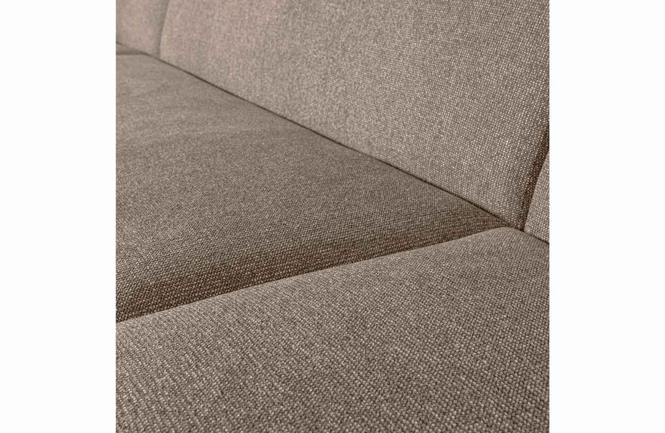 Sofa Sloping U-Form aus Melange-Stoff, Braun