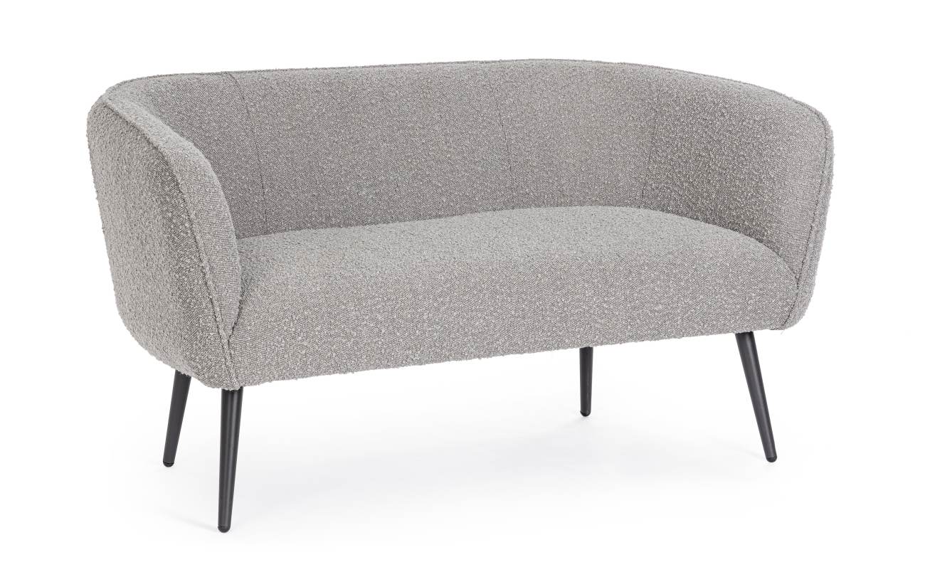 Sofa Avril aus Bouclè-Stoff 2-Sitzer, Grau