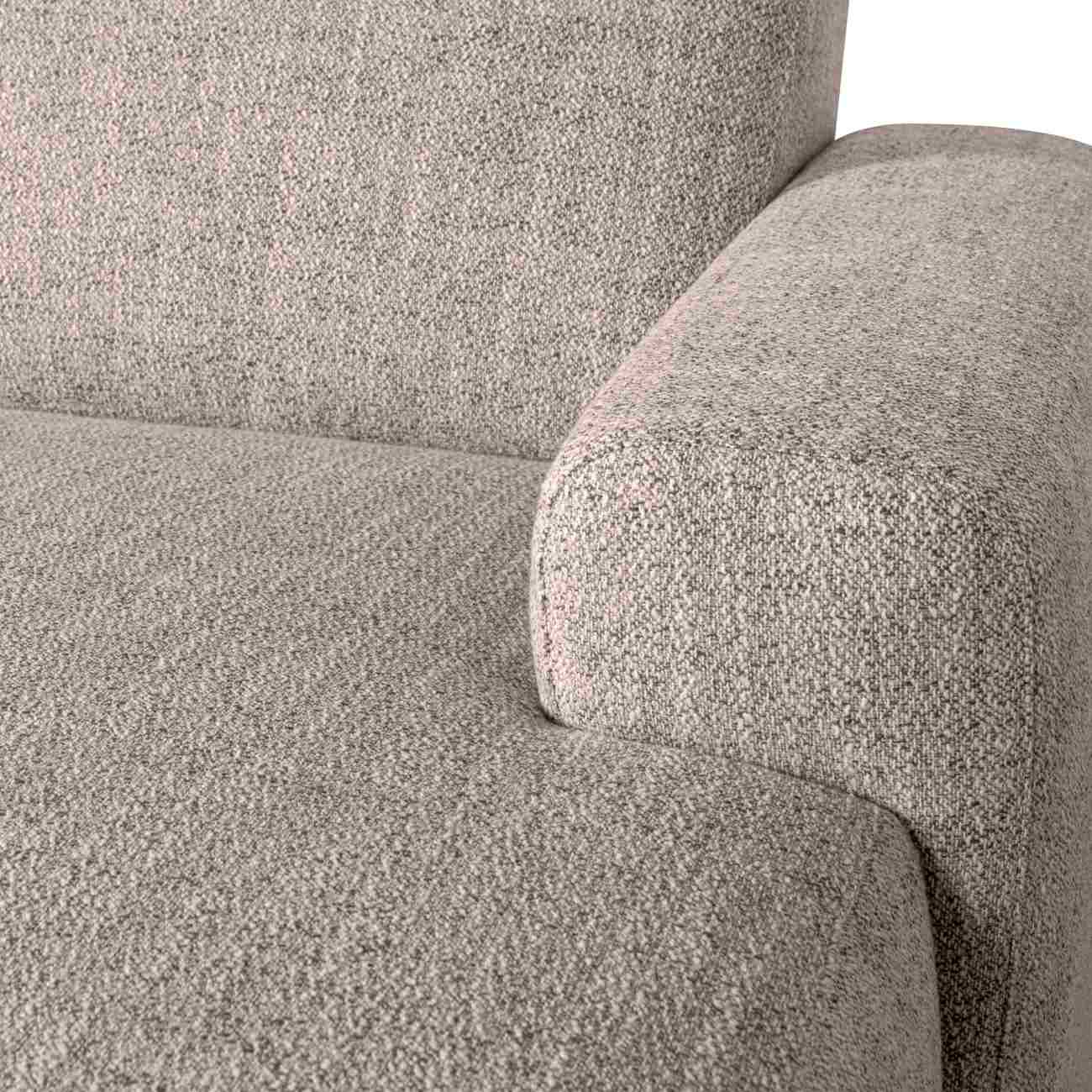 Sofa Avelon U-Form aus Melange-Stoff, Braun