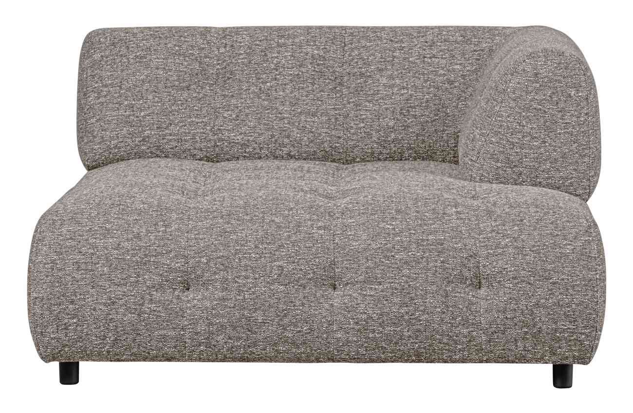 Modulsofa Louis Chaiselongue aus grobmaschigen Stoff Rechts, Braun