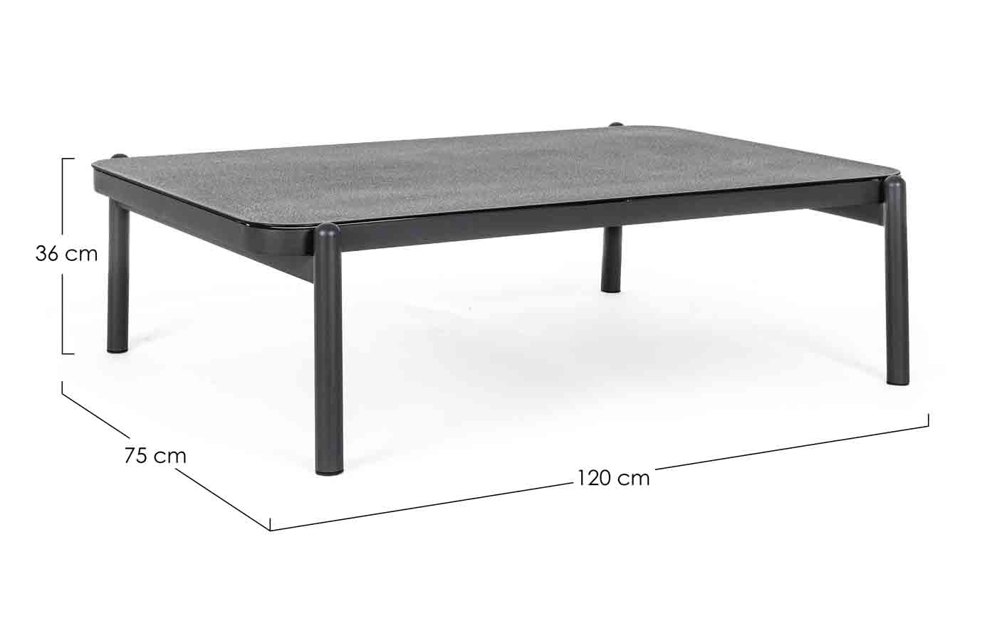 Couchtisch Florencia aus Aluminium, Anthrazit