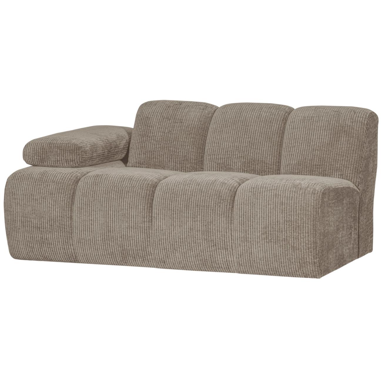 Modulsofa Mojo Flachcord 1,5er Arm-Links, Sand