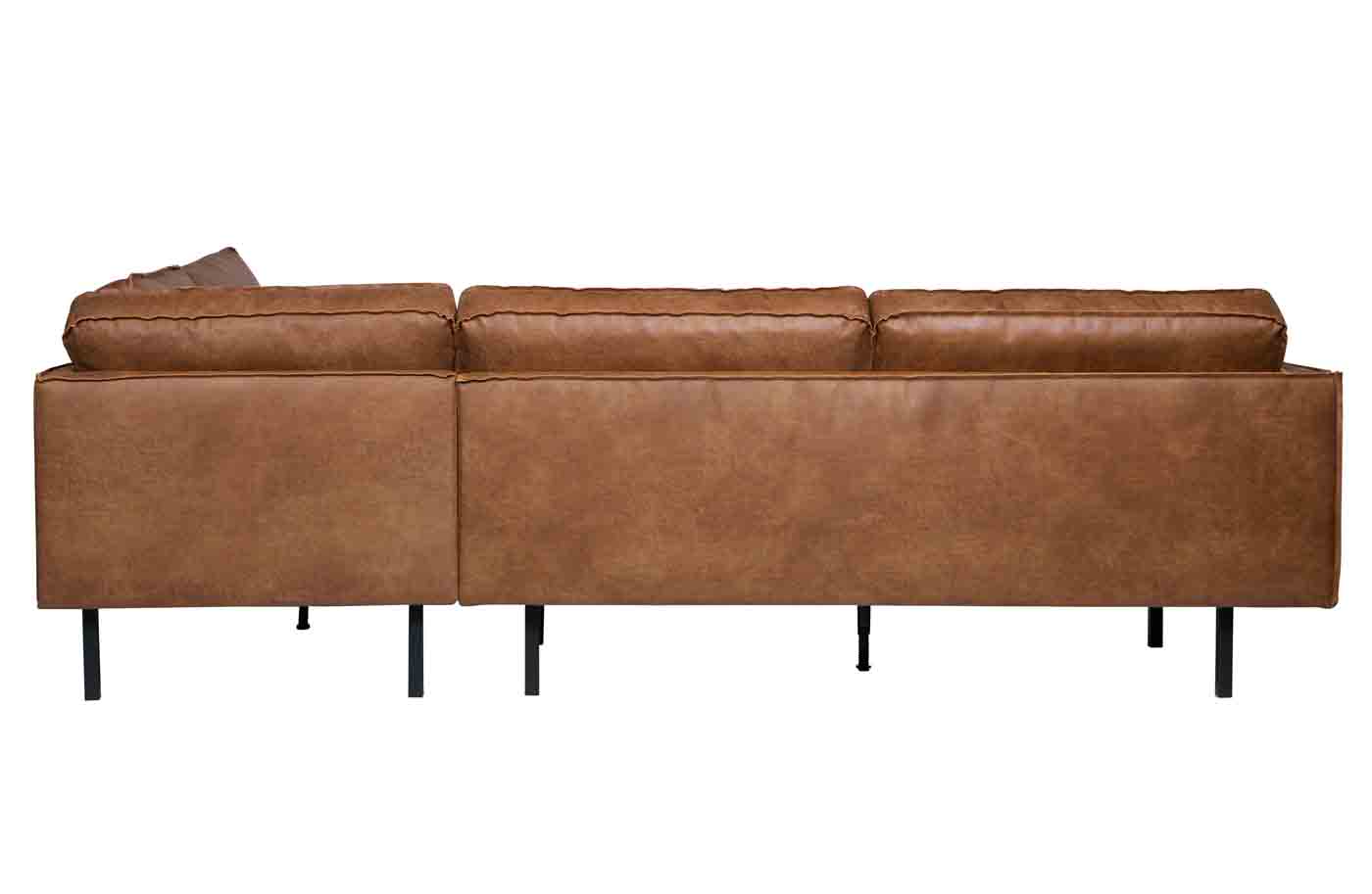 Rodeo Ecksofa Lederoptik, rechts Cognac