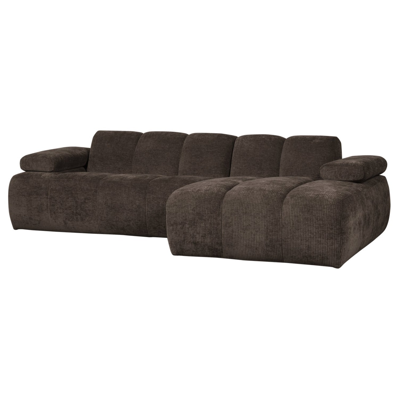 Chaiselongue Mojo aus Flachcord Rechts, Braun
