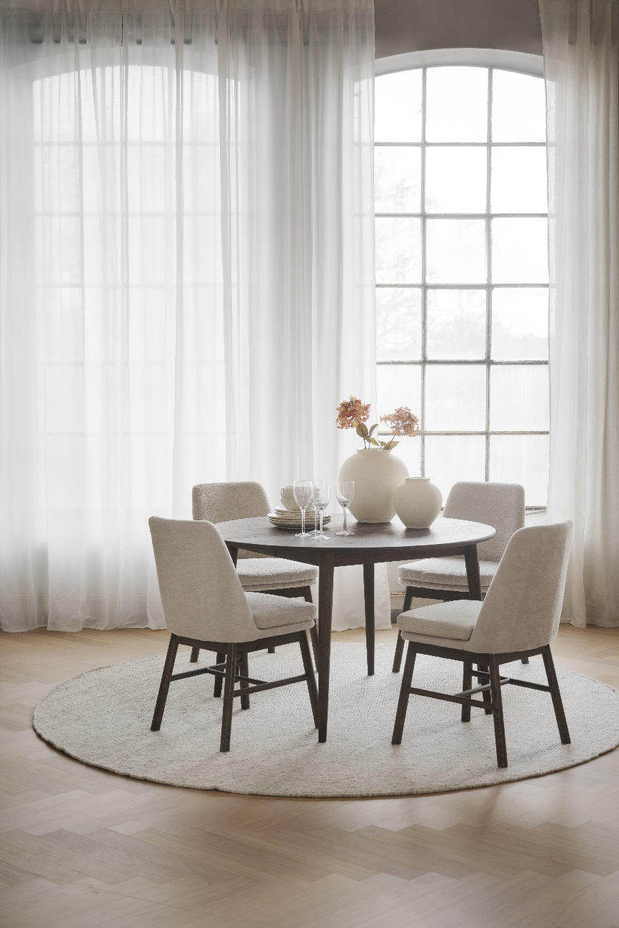 Stuhl Amesbury Beige, Gestell Eiche braun
