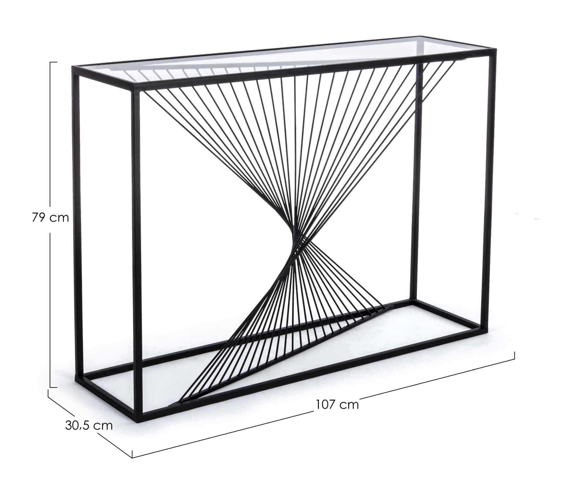 Konsole Espiral mit Glasplatte, 107 cm