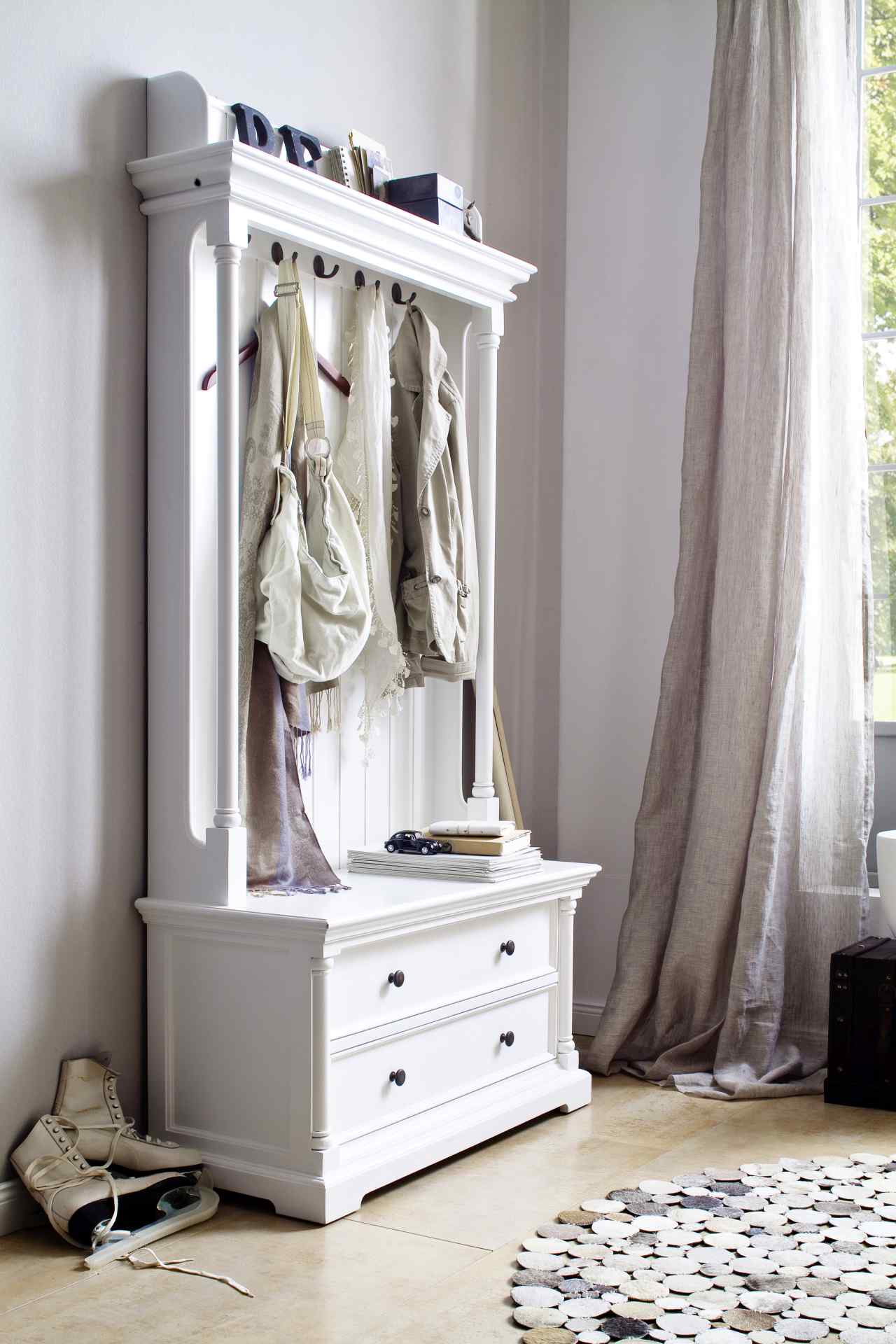 Garderobe Provence mit Sitzbank, 100 cm