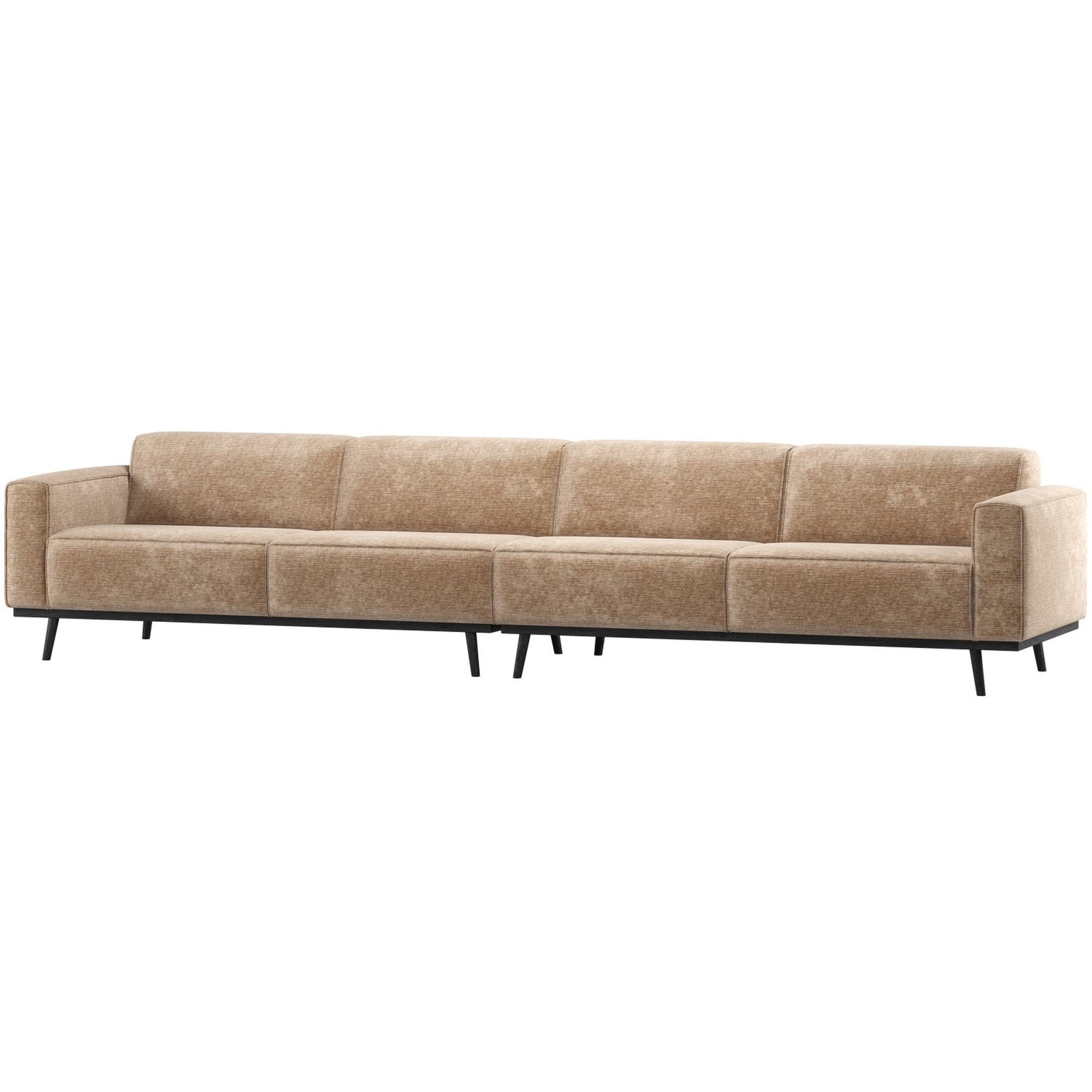 Sofa Statement 6-Sitzer 372 cm - Chenille-Samt, Pfirsich-Rosa