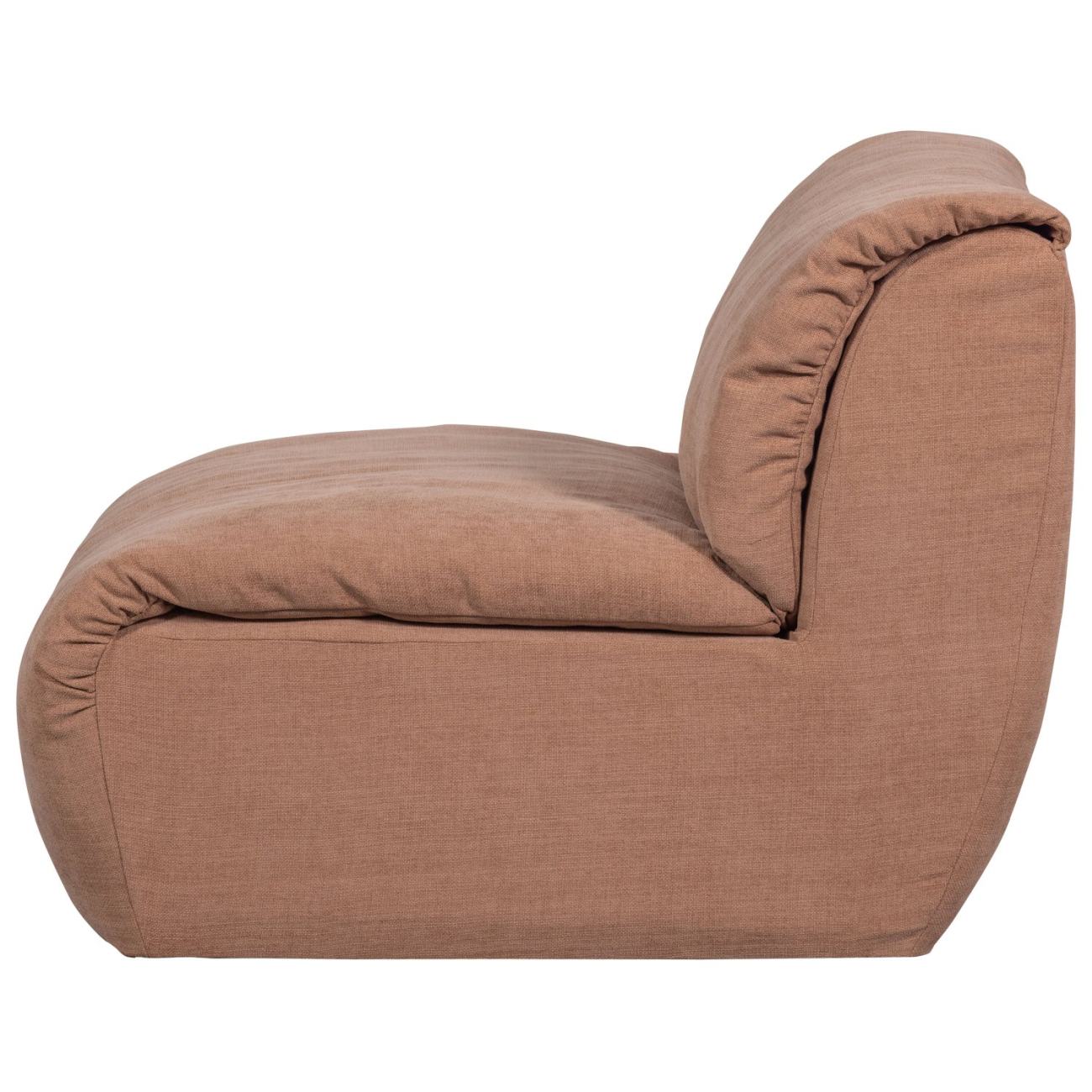 Sessel Baggy aus Chenille-Stoff, Altrosa