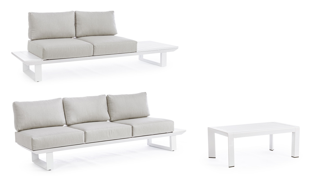 Garten-Set Konnor 3-er Gruppe, Weiß