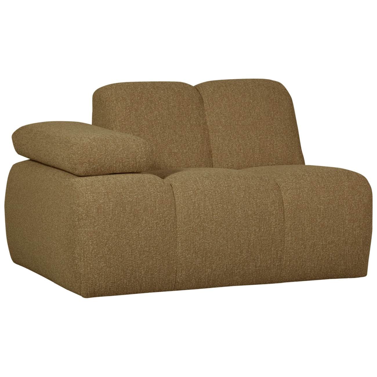 Modulsofa Mojo Boucle 1er Arm-Links, Gelb/Braun