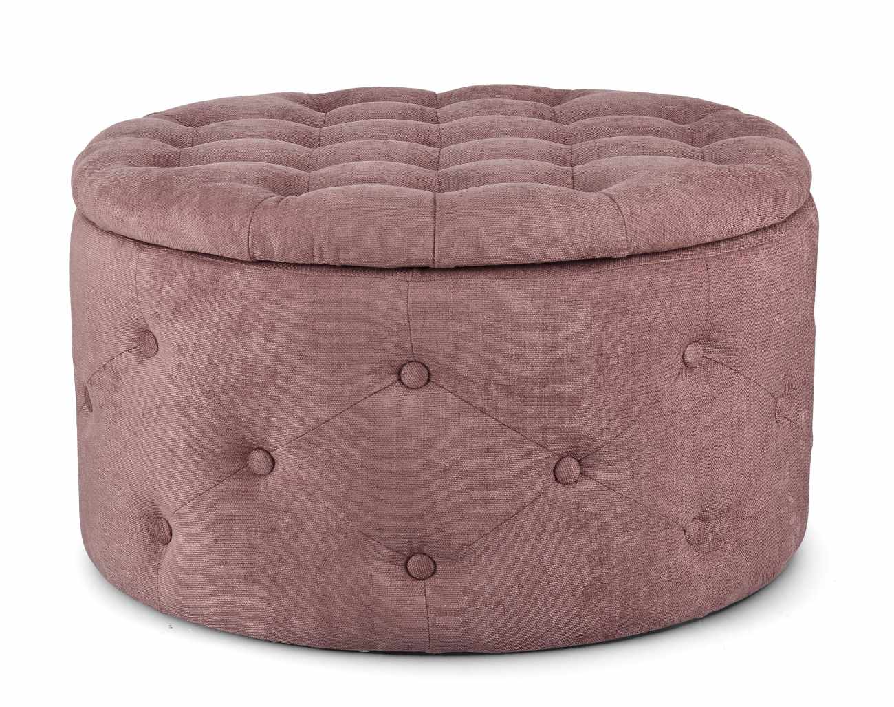 Pouf Ernestine aus Stoff, Altrosa