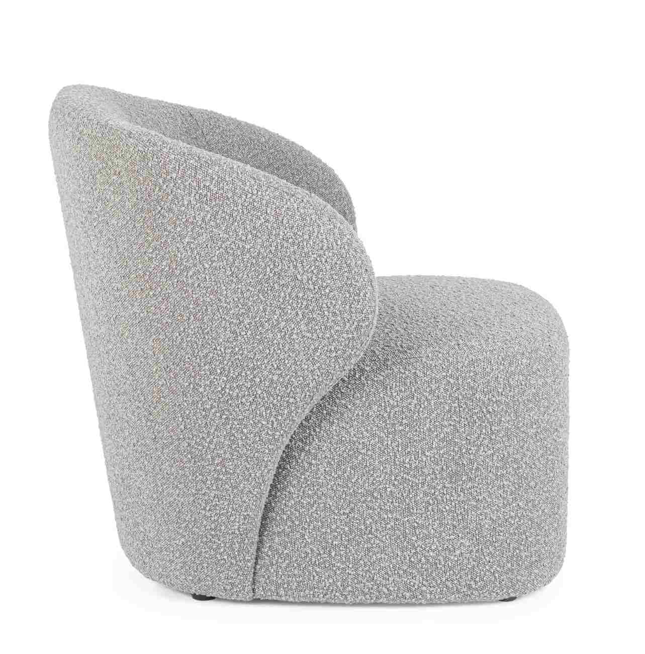 Sessel Babila aus Boucle-Stoff, Grau