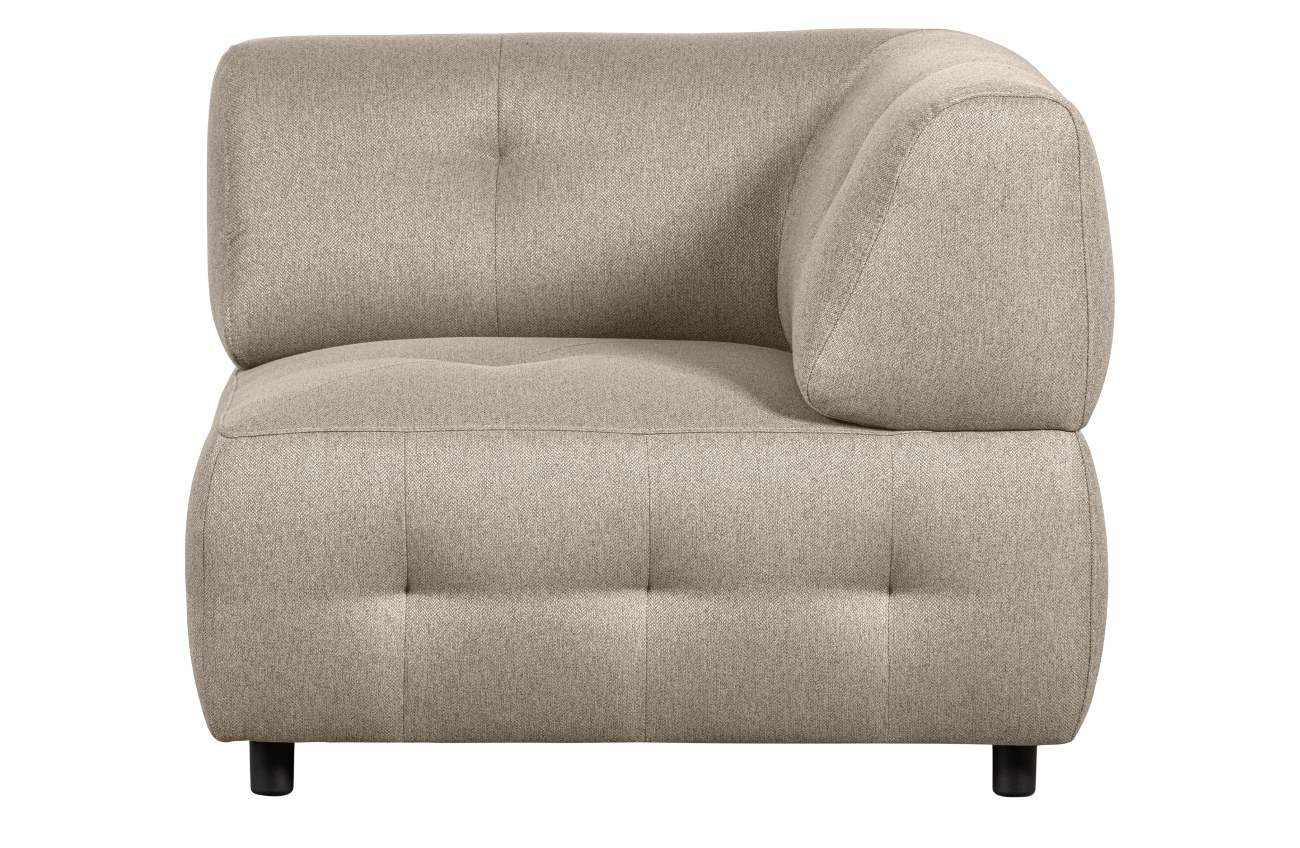 Modulsofa Louis Eck-Element aus gewebten Stoff, Creme