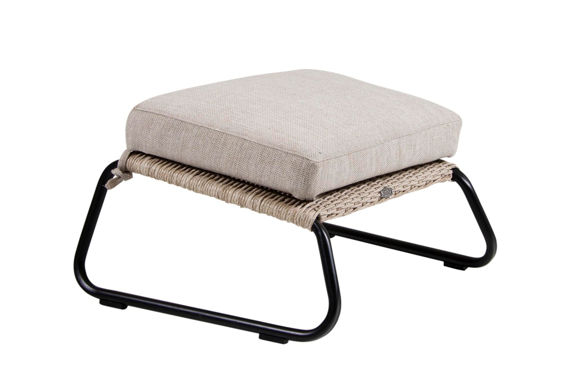 Fußhocker Midway aus Rattan, Beige Fußhocker Midway aus Rattan, Beige
