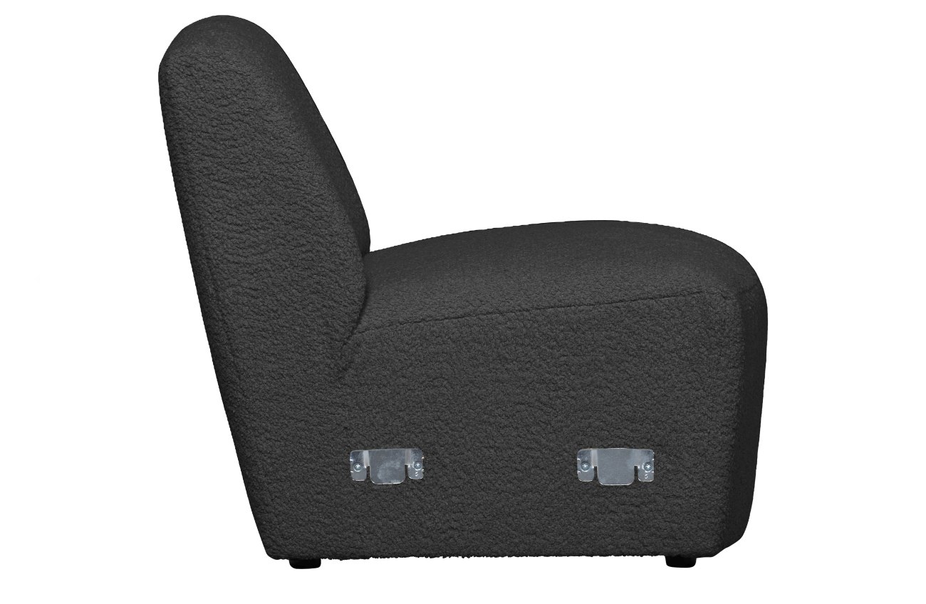 Modulsofa Coco 1-Sitzer aus Boucle-Stoff, Dunkelgrau