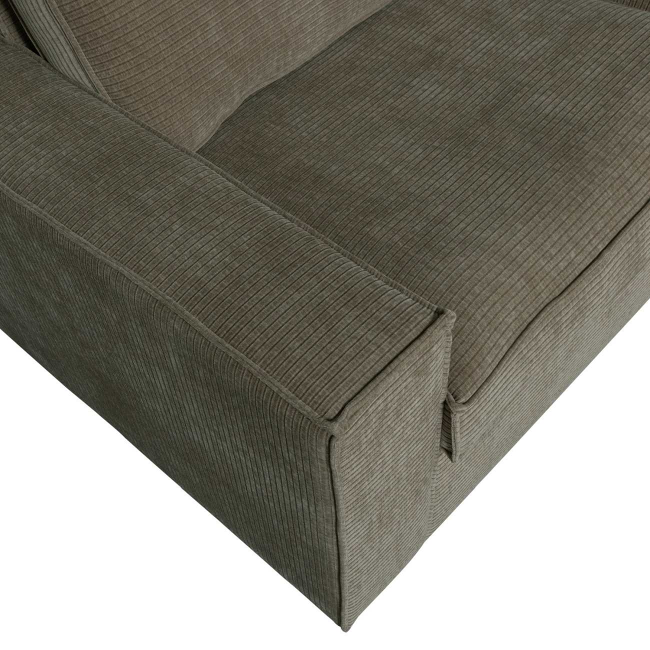 Ecksofa Hajo mit Cordbezug Rechts, Forest